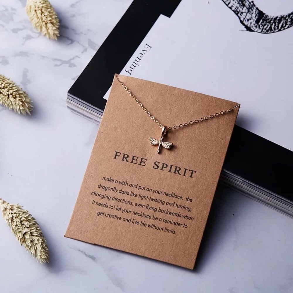 🎉 New Firefly Free Spirit Gold Plated Necklace & Card
